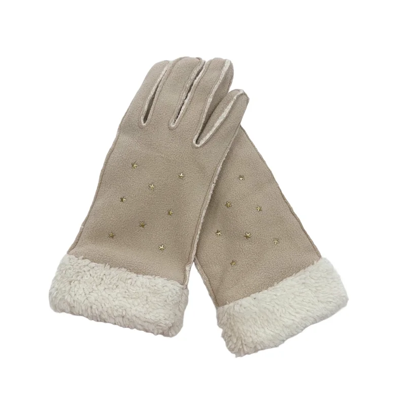 Top Quality Women sew gloves with ironed sheets Thickened warm gloves Soft gloves