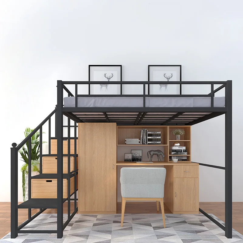 LEKEN Modern Design Solid Wood Bunk Beds for Children Dormitory School Apartment Solid Metal Construction School Furniture Type
