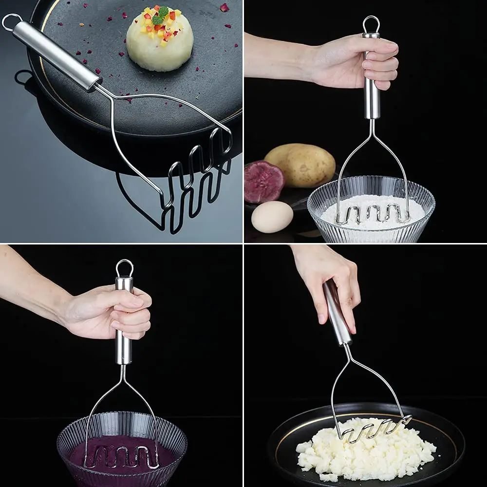 Potatoes Wavy Pressure Ricer Accessories Stainless Steel Kitchen Gadget Wave Shape Potato Masher Press Cooking Tool Mashed