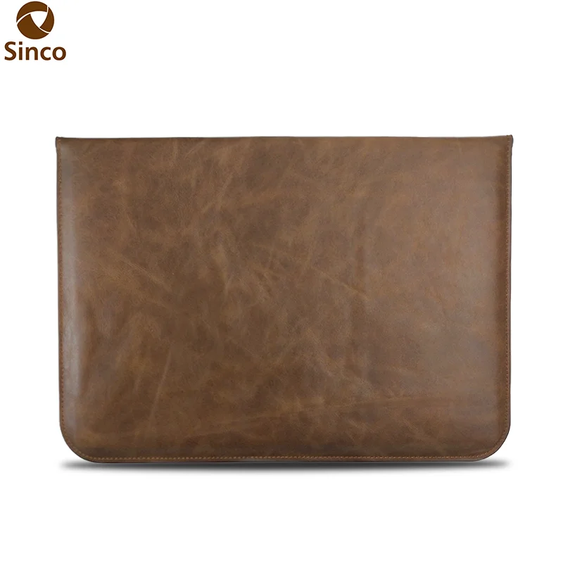 High Quality Luxury ODM OEM Genuine Leather Vintage Waterproof Slim Laptop Sleeve Bag