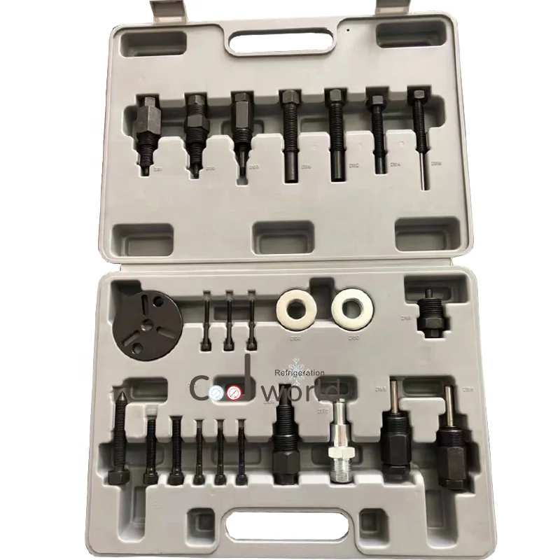 Coolworld 24pcs Car air conditioner compressor dismounting tool for clutch bearing