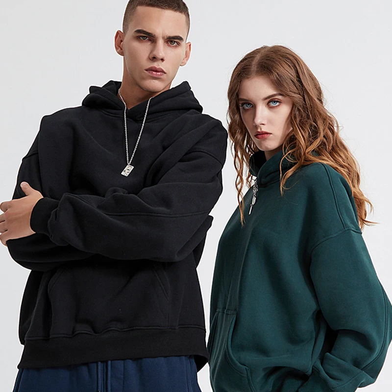 Hoodi Custom Casual Loose Sweatshirt Unisex hoodi Soft Sweatshirt Women Oversized thick fabric Wool drop shoulder Underscrub