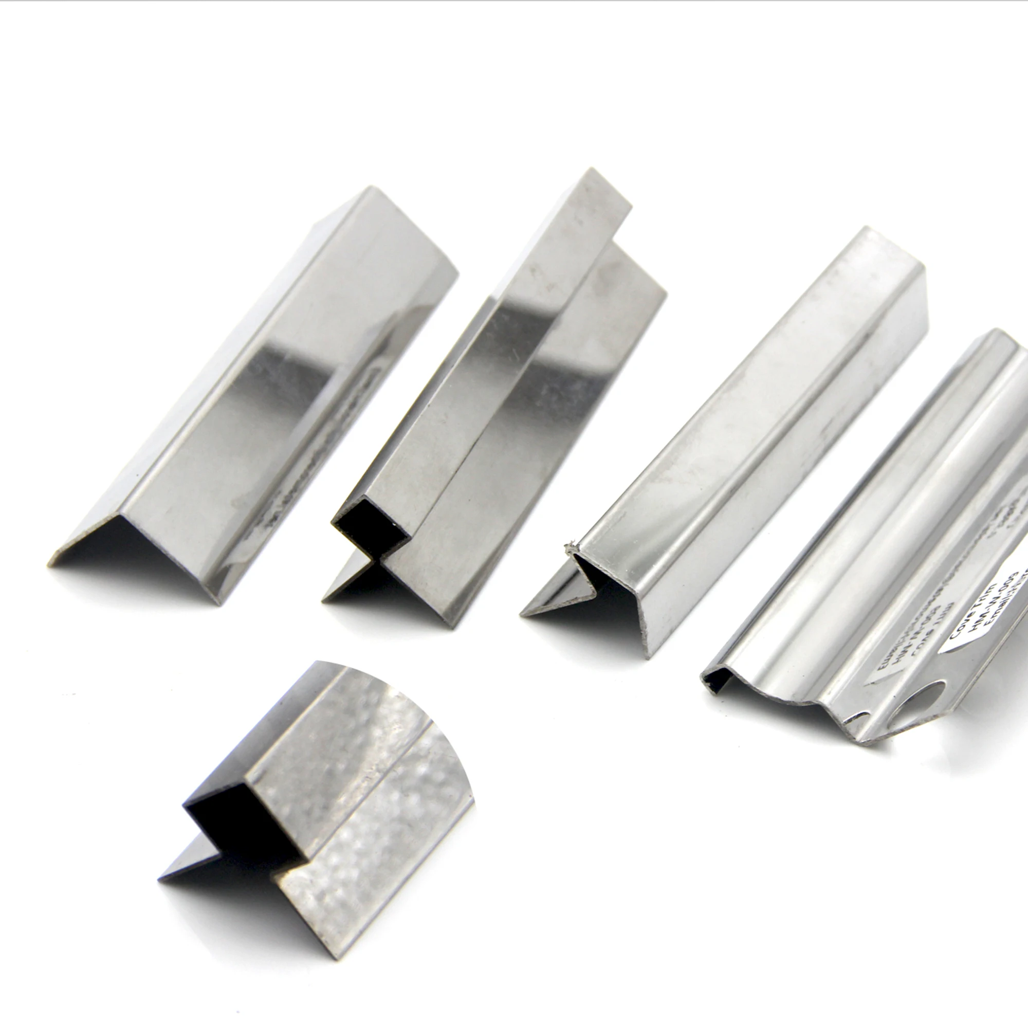 FoShan Factory Decor Profile Special Curved Strip Folded Tile Different-Shaped  Stainless Steel Tile Trim