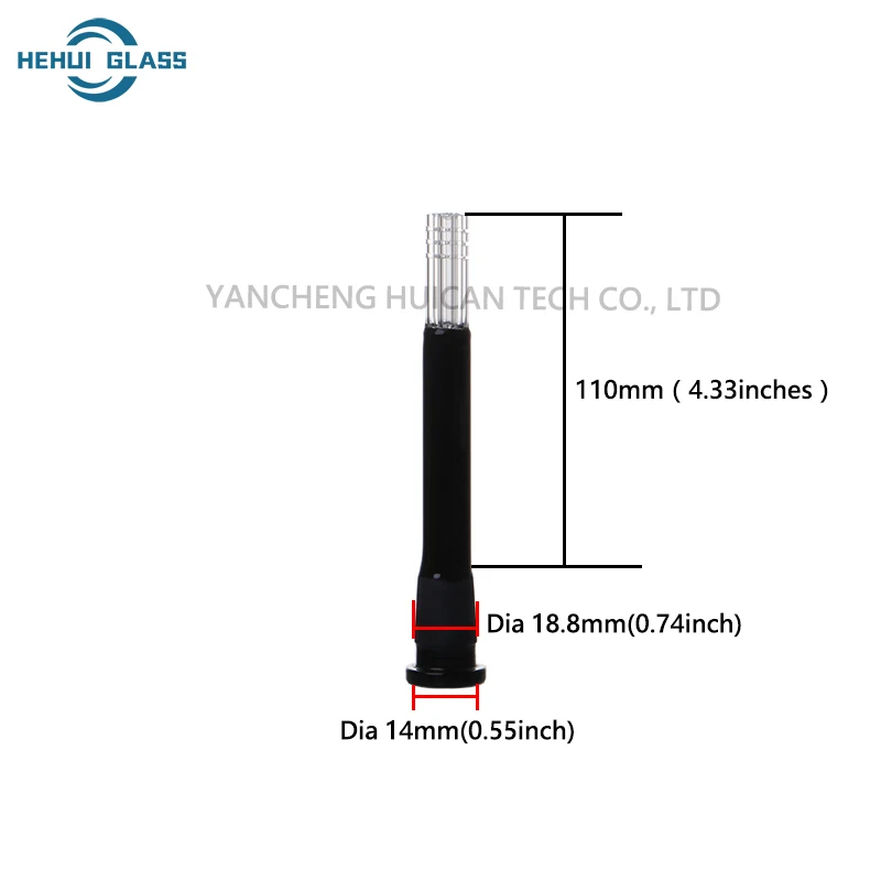 High Quality 110mm Black Stem Free Percolator Glass Hookah with 5 Tubes Design Frosted Technique 4.33 Inches Shisha