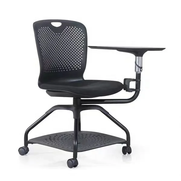 Hot Selling School Furniture Training Chair with Writing Table on Wheels