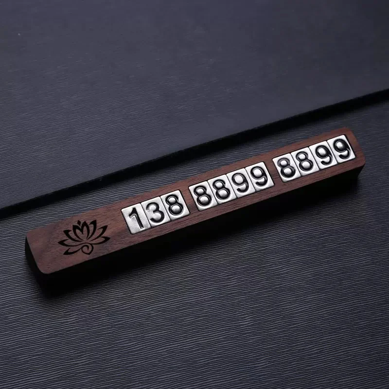 Wooden Car Phone Number Card Temporary Parking Card Plate for Car Custom Logo
