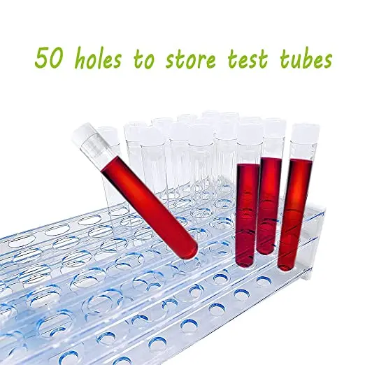 Plastic Test Tube Rack 50 Well Holder for Diameter 13mm Test Tubes