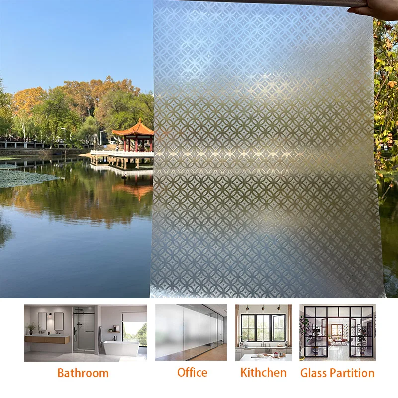 Shower Matte White Clear Hd  Screen Total Vinyl Pattern Frosted Window Decorative Glass Film Privacy For