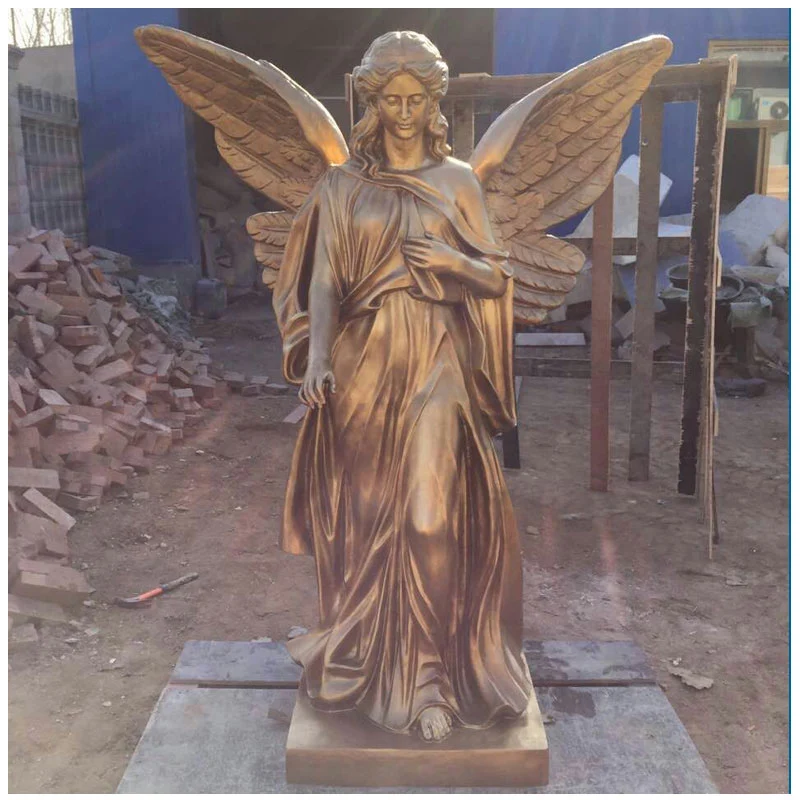 Custom Life Size High Quality Art Handmade Casting Metal Craft Bronze Angel Sculpture For Sale
