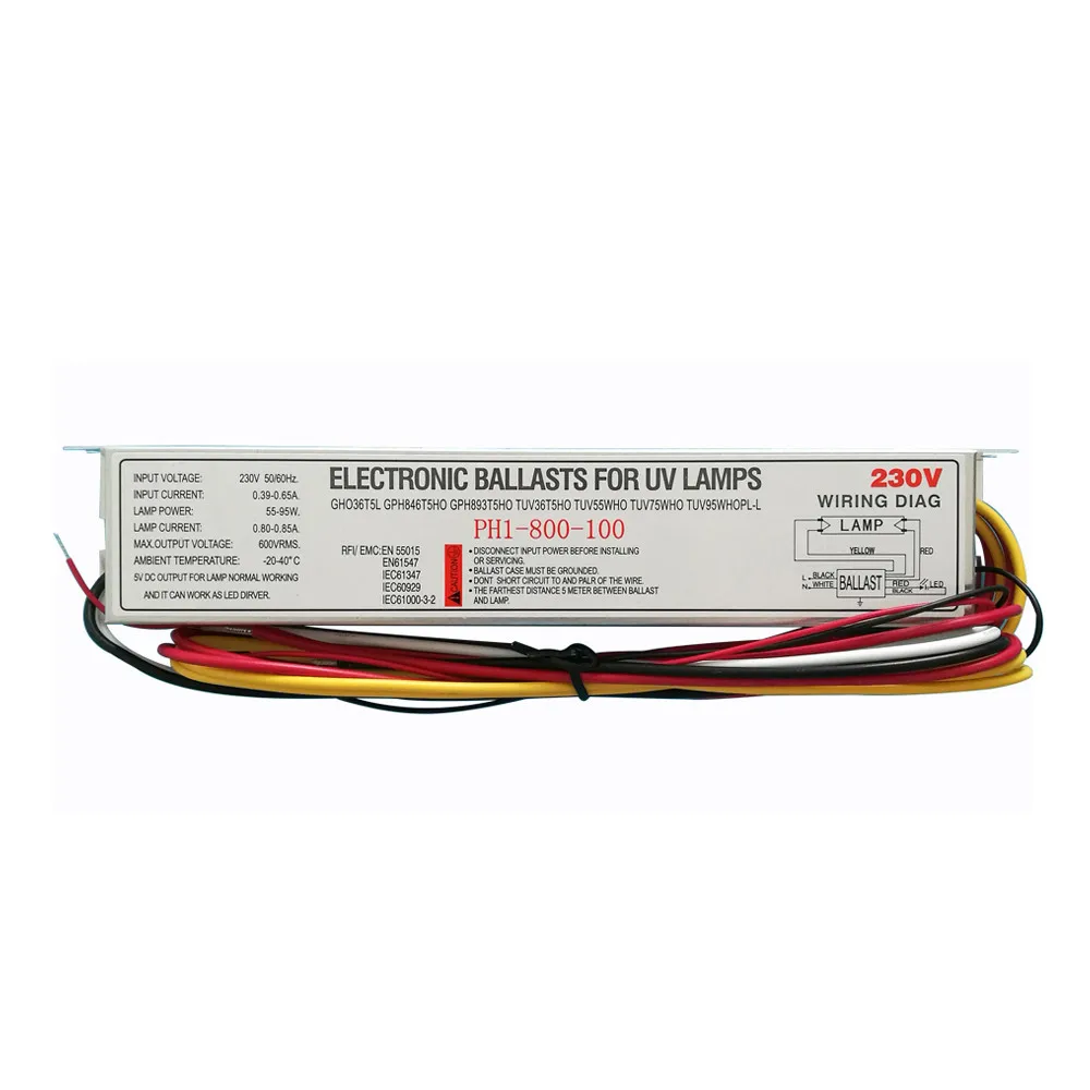 55w to 95w uv lamp electronic ballast drinking water sterilizer uv light ballast replacement