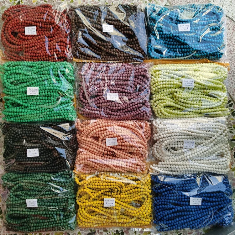 
10mm Colored Lava Beads Stone 