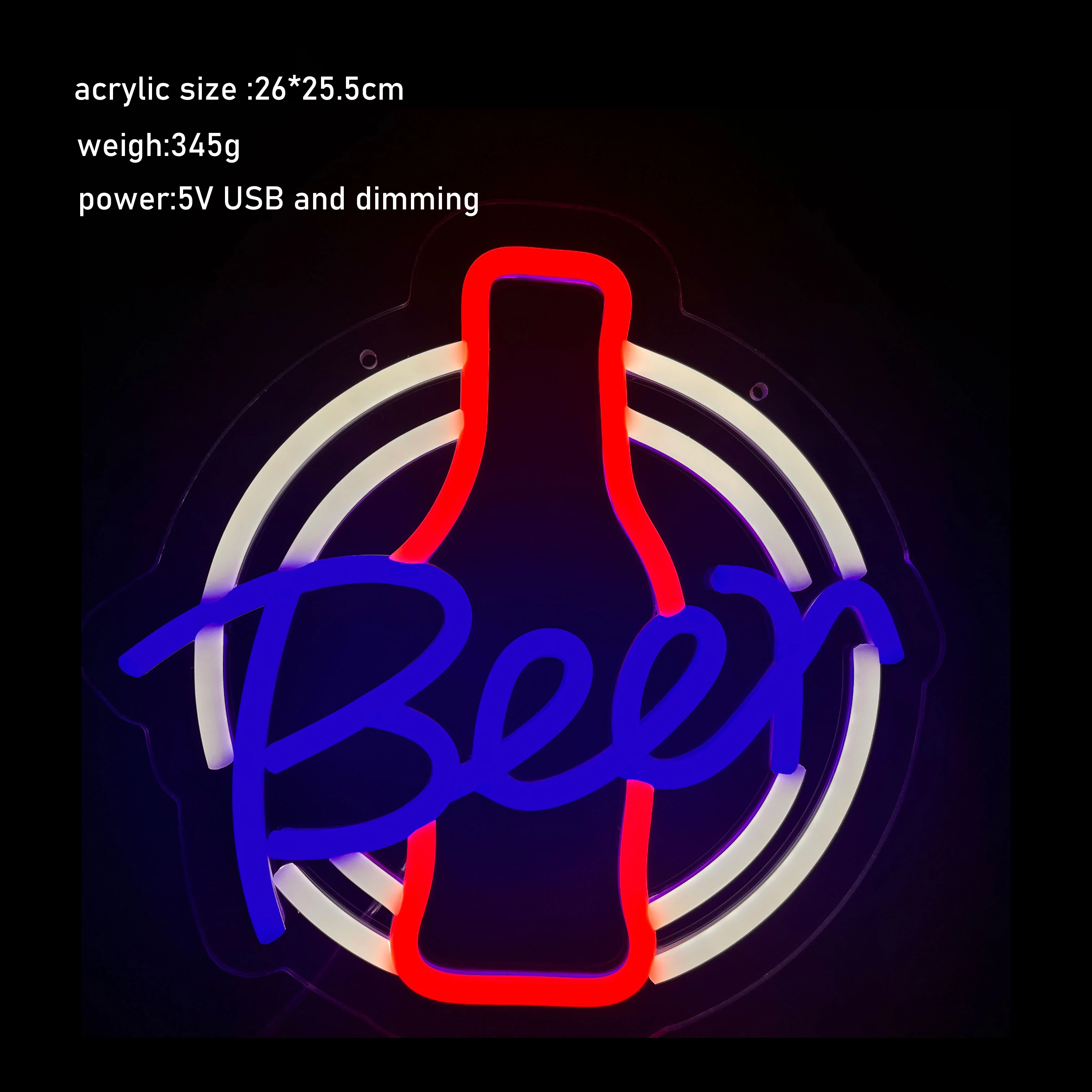 2024 3D Visual Gift Bar and beer shape customized neon sign for party and bar and beer store wall decor night light decor