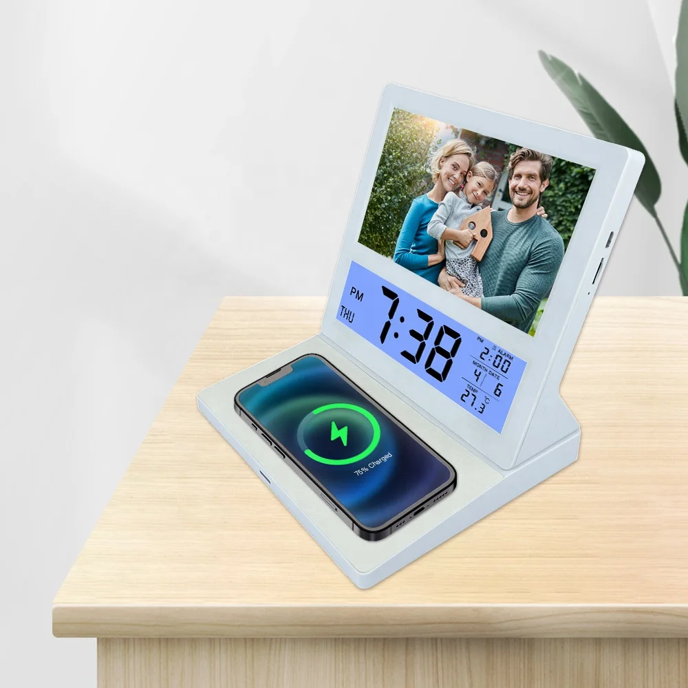Оптовая продажа WiFi Беспроводное зарядное устройство mini hd 7 дюймов цифровая фоторамка