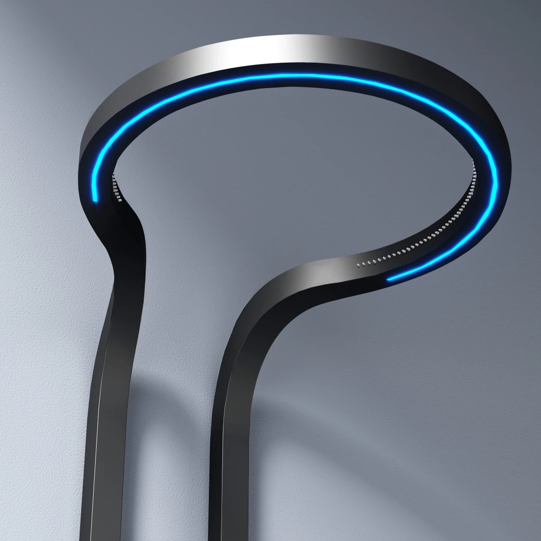 New Product Fashion High Quality Brass Wall Mounted Waterproof Rainfall Multifunction Led Light Overhead Shower Panels Bathroom