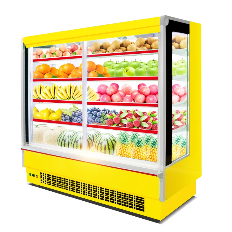 
AIhaosi Customizable Fruit Shop Supermarket Refrigeration Showcase With Deceleration Curtain The Wind Is Cold 
