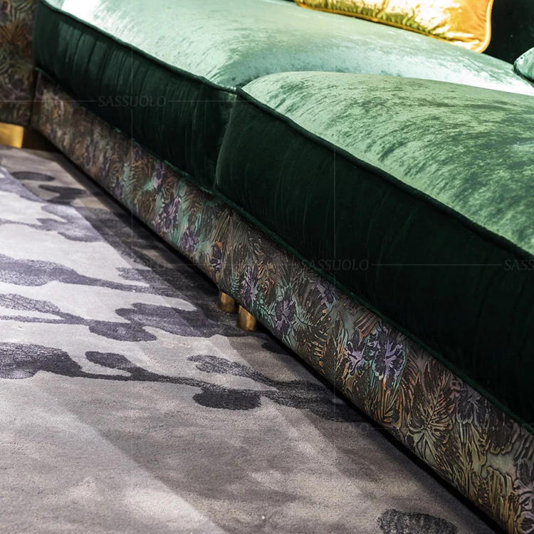 
Sassuolo Jungle series sectional sofa green painted genuine leather sofa luxury high quality couch living room sofa sets 