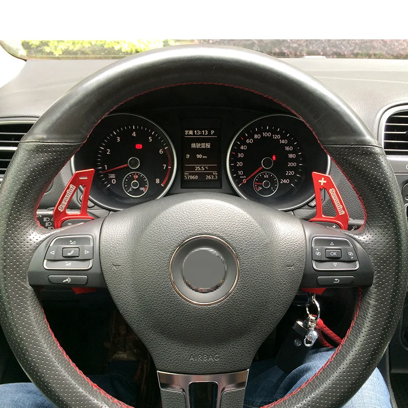 Savanini Aluminum Steering Wheel Shift paddle Shifter Extension for Volkswagen Tiguan Golf GTI MK6 MK5 CC Seat Leon PQ35 PQ46