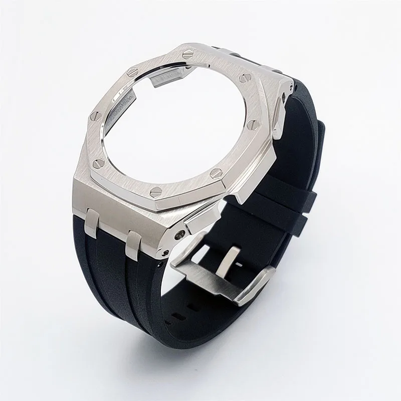 Hot Sale Product Sport Series Offshore Mod Silver Case Fluorine Rubber Strap for ga 2100/2110 Watch