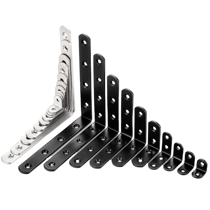 Stainless Steel Heavy Duty Furniture Support Bracket Metal L Shape Wall Mount Brackets For Mounting Shelf