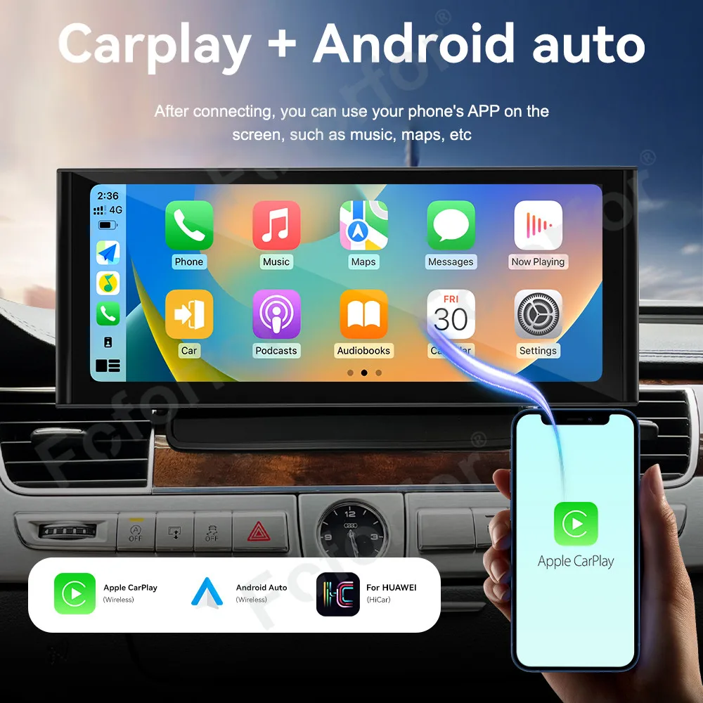 12.3 Inch Carplay For Audi A8 S8 D4 3G 2010-2017 Android 13 Auto Stereo With GPS Navigation WIFI Mirrorlink Radio Head Unit