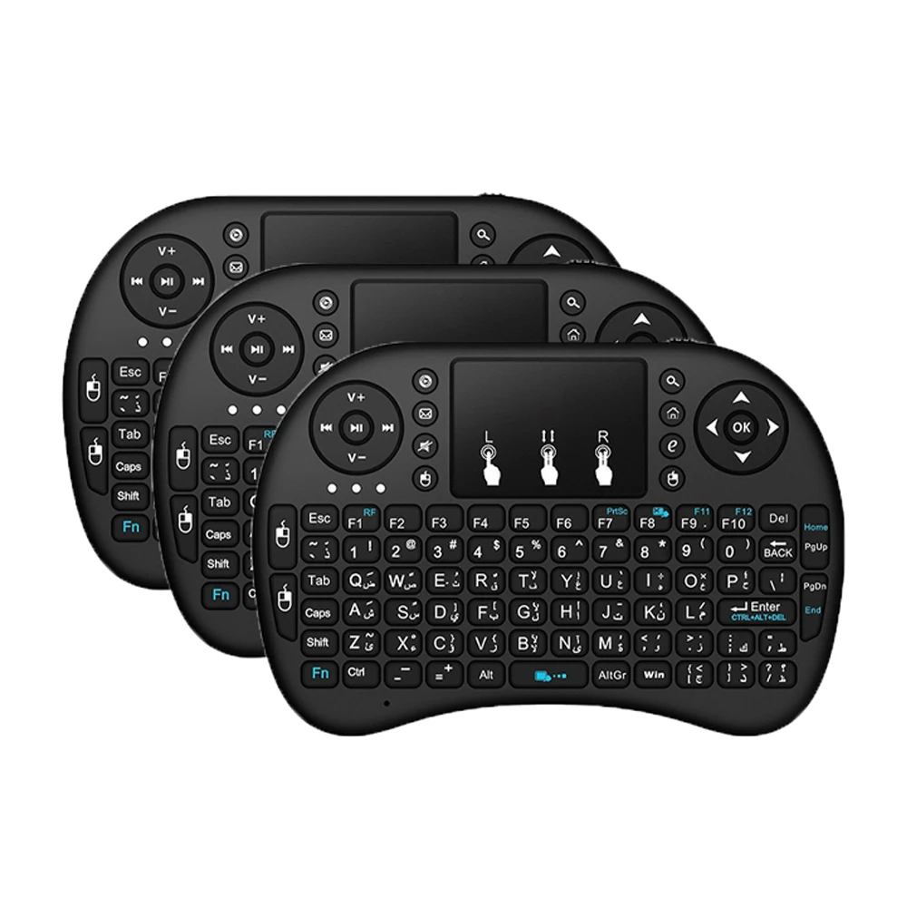 Лидер продаж 2021, мини беспроводная клавиатура с подсветкой и тачпадом для ТВ-приставки rii i8, беспроводные клавиатуры 2,4 ГГц