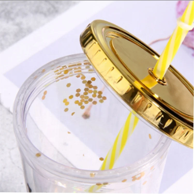 Novelty promotional items magic juice cup plastic personality reusable travel straw water cups