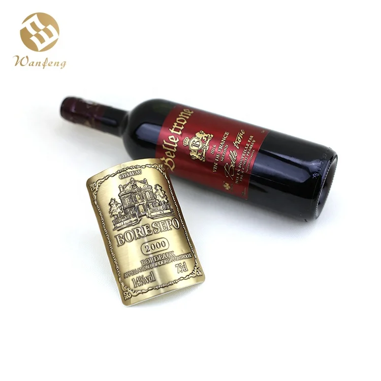 Waterproof Self-Adhesive Aluminium Packaging Labels Custom for Glass Wine Bottles Self Adhesive Aluminium Labels