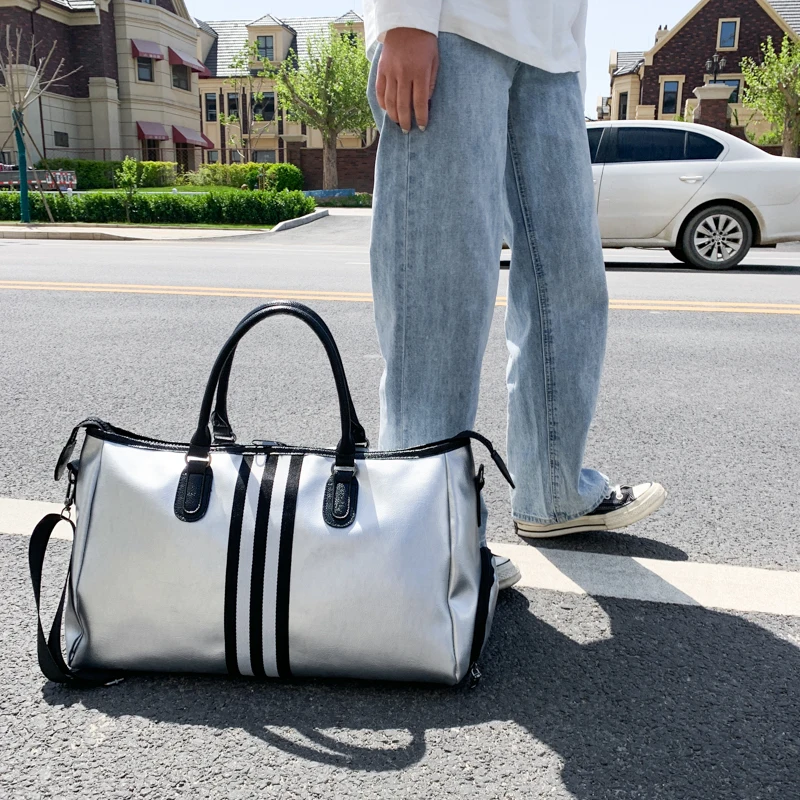 New Trend Custom Waterproof Large Capacity Travel Bag with Sneaker Shoe Compartment Women Mens Sports Gym Travel Duffel Bag