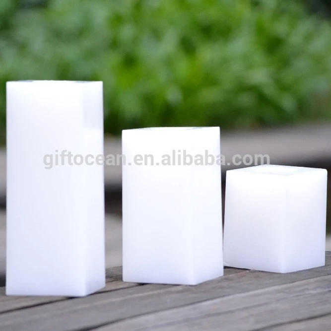 square pillar 75mm real wax LED flameless electronic candle