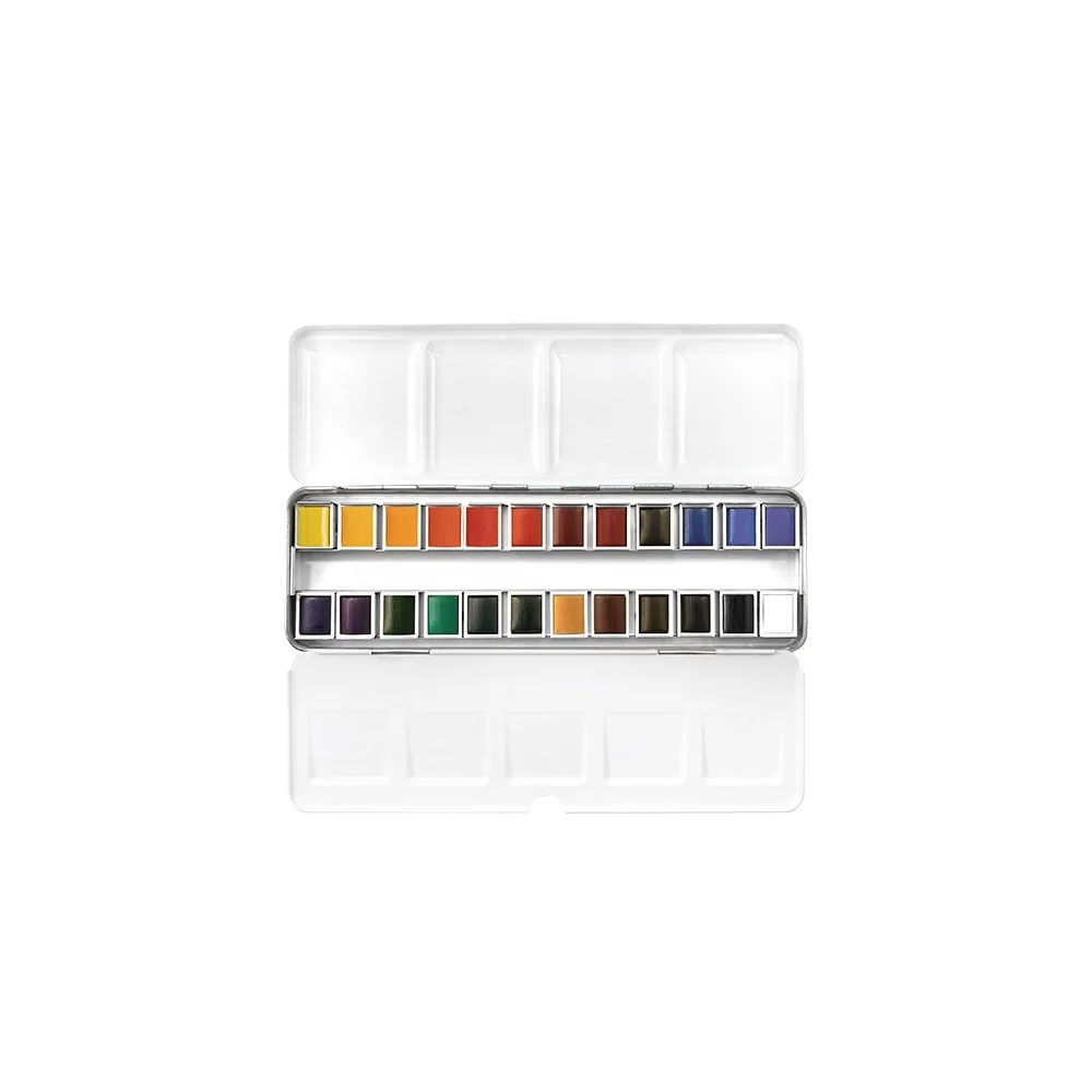 Phoenix 24 Colors Artist High Quality Art Supplies Solid Aquarelle Paint Block Water Color Set