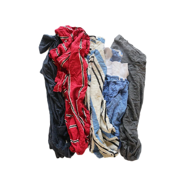 Chile trapos industriales 10kg 25kg package bag of rags multi purpose clothes rags fabric cut pieces dark colored t shirt rags