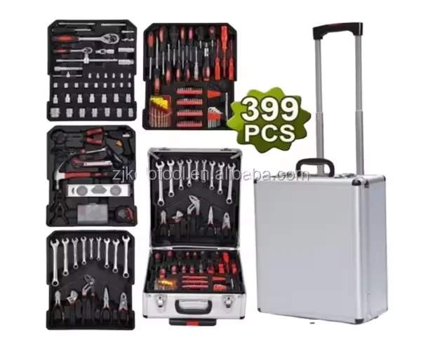 Customized design aluminum case 186pcs swiss kraft household automotive tools set for car repairing