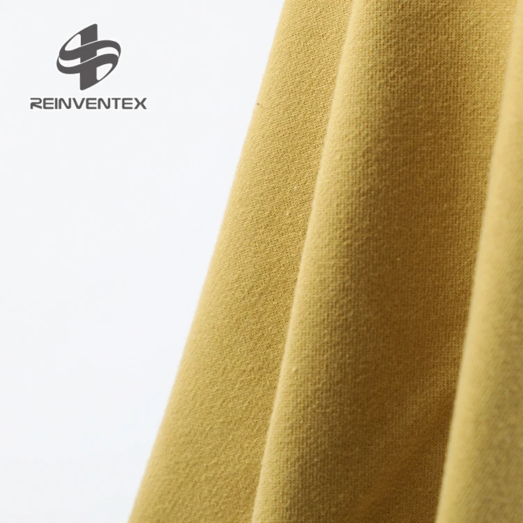 3116-A Popular 32S soft plain french terry knitted stretch 95 cotton 5 spandex fabric for tops