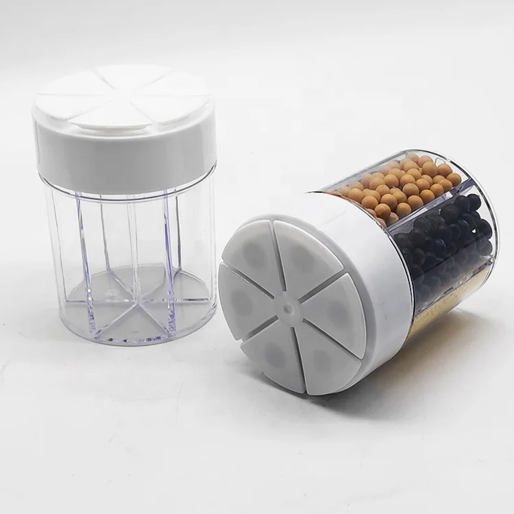 6 in 1 Spice Container 6 Grids Flip Empty Spice Dispenser Seasoning Shaker Can Filter lumps PS Spice Jars