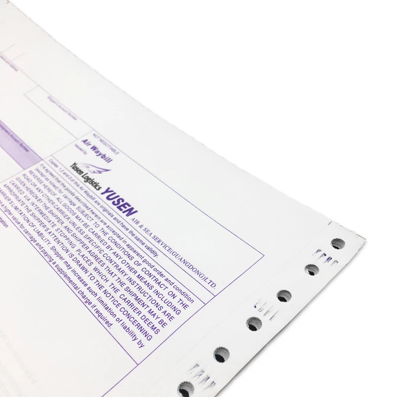 Custom Continuous Papel NCR Bill Of Landing Sea Waybill Printing With Variable CodeBar