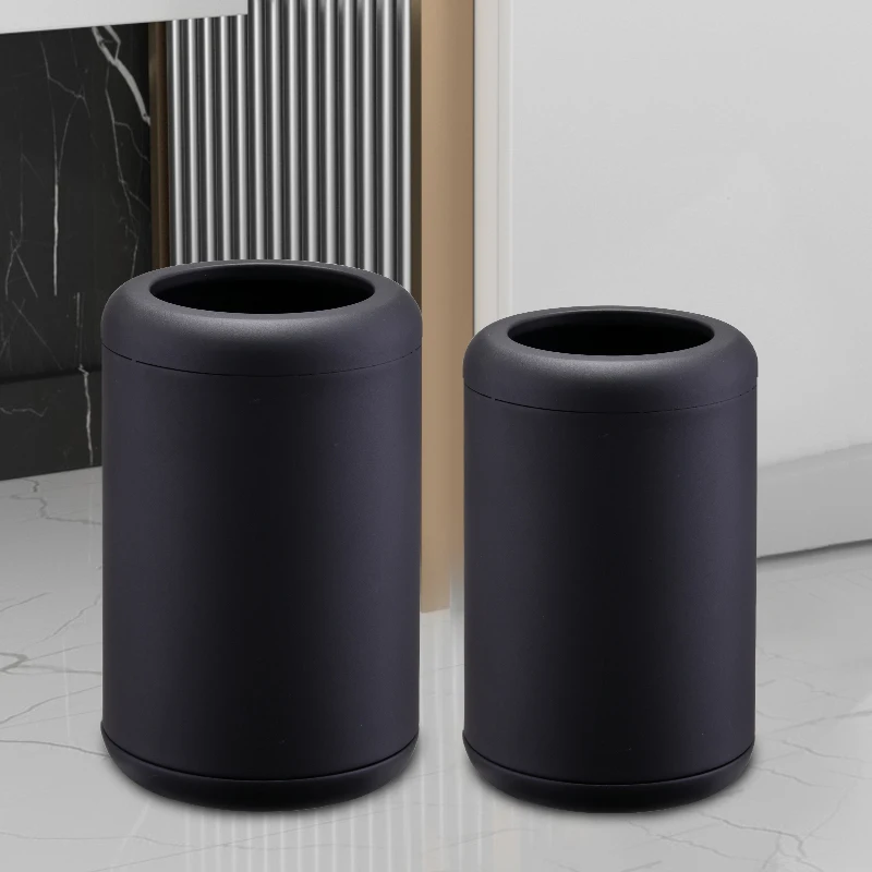 Leasylife10L/2.1GAL thickened double-layer metal waste bin round stainless steel trash can without cover