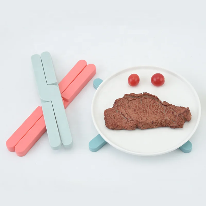 X Shaped Silicone Cup Mat Table Pad Heat Resistant Non Slip Pot Mat Foldable Coaster Detachable Expandable Trivet Mat