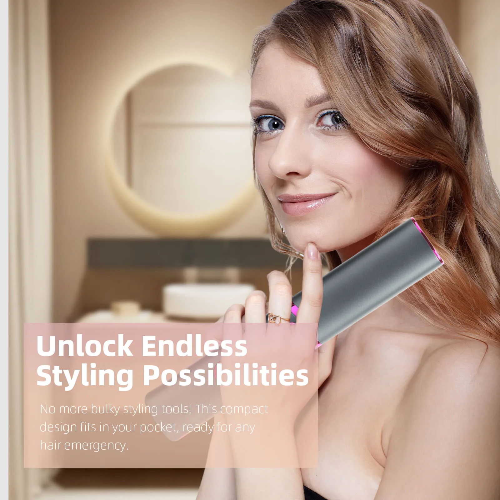 JAYSUNNY Deluxe Bling Hair Ironing Usb Wireless Small Professional Hair Straightener With Rechargeable Charger