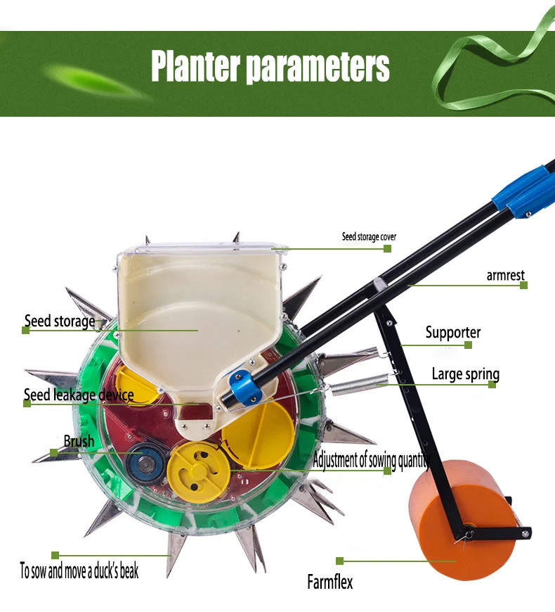 Portable Manual Precision Seeder Machine Corn Soybeans Peanuts Industrial DIY Agriculture Machinery Tools Hand