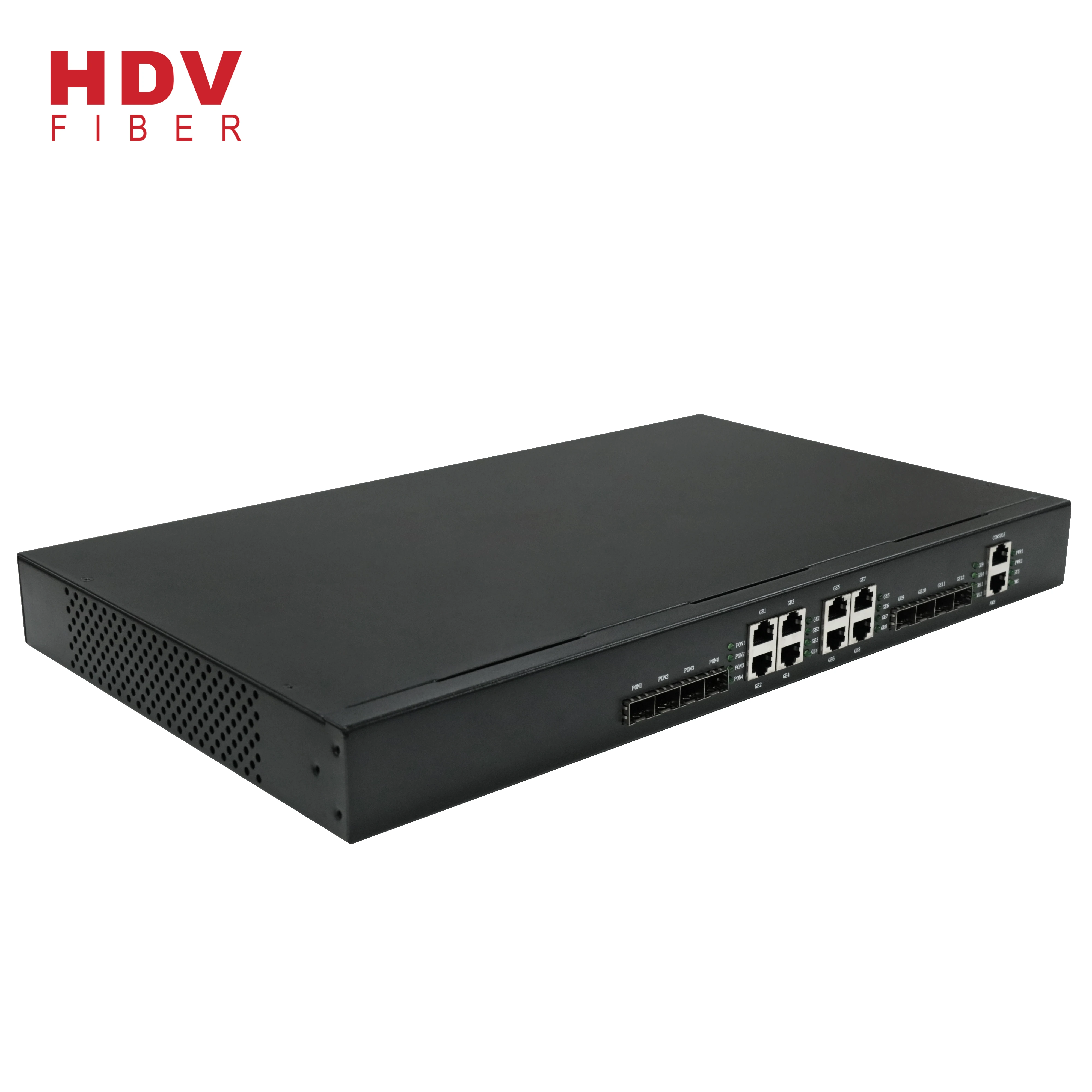 HDV Fiber Optic Triple play 4*10G SFP FTTB FTTH 1U 4 Port EPON OLT Equipment