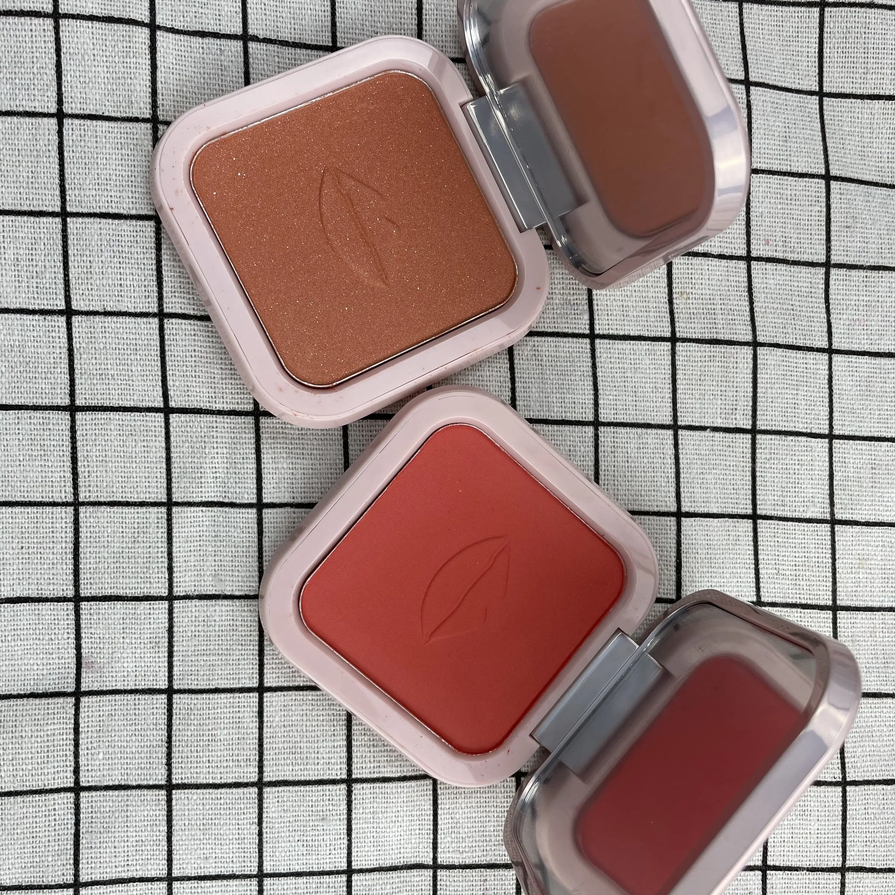 wholesale vegan makeup blush Private Label Single Face Makeup Cheek Blusher 4 colors cardboard blusher palette