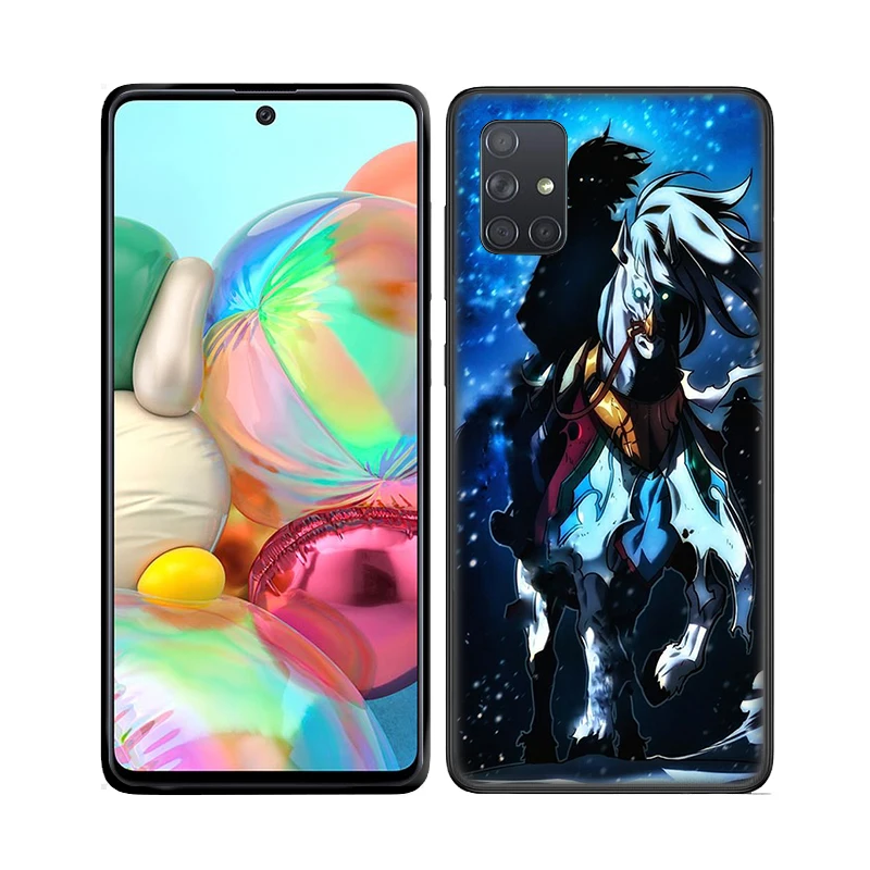 For Samsung A51 A71 A01 S10  Black Silicon tpu soft phone case for iPhone 11 XS print Solo Leveling Sung Jin phone cover