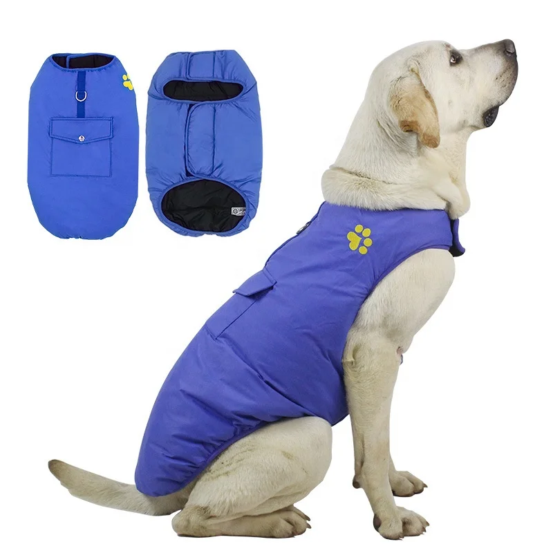 
Wholesale Double-faced Warm Big Dog Cotton-padded windproof winter Clothes Apparel pet 