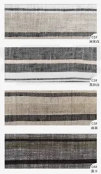 Wholesale quality organic stripe pure french linen textile shirt dress cloth pillowcase soft color stripe 100% linen fabric
