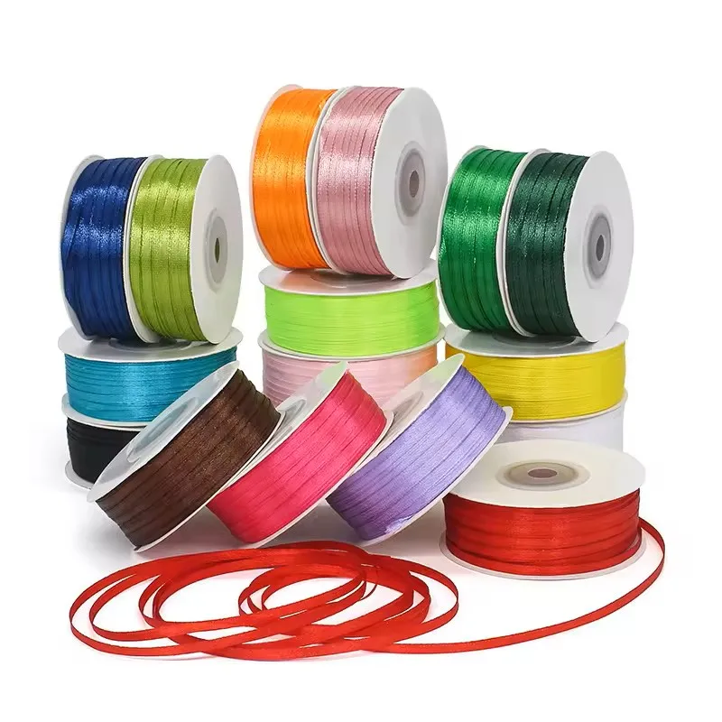 Factory wholesale 3mm double-sided ribbon tag ribbon bookmark ribbon