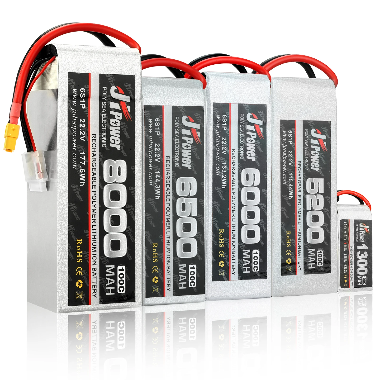Juhai 1300/6000/6500/8000/5200mah 6s 100c  High Rate LiPo Battery  Factory Direct Sales For Drone Fpv  Aircraft Model