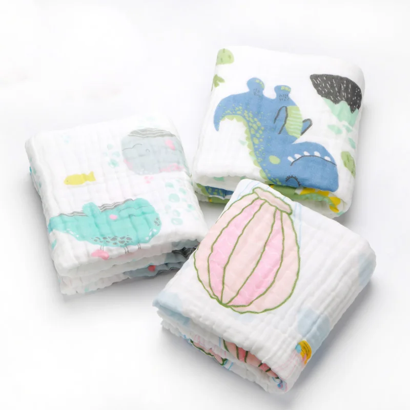 2019 hot selling On Amazon Newborn Muslin Cotton Warm Baby Bath Towels cotton baby towels with 6 layers