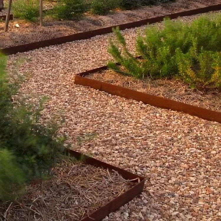 Landscaping Garden Edging For Lawn/Corten Steel Garden Lawn Edging/Hammer-in Steel Garden Metal Edging