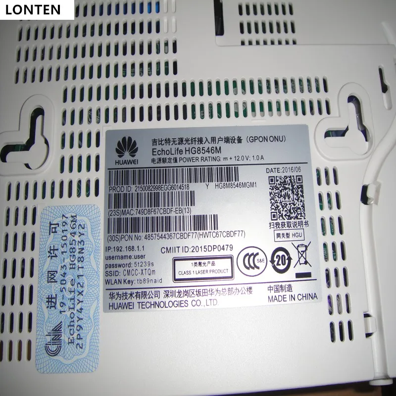 100% оригинальный новый HW HG8546M Gpon WiFi Ont onu 2 кастрюли + 4FE 1USB модем с английским программным обеспечением телекоммуникационное сетевое
