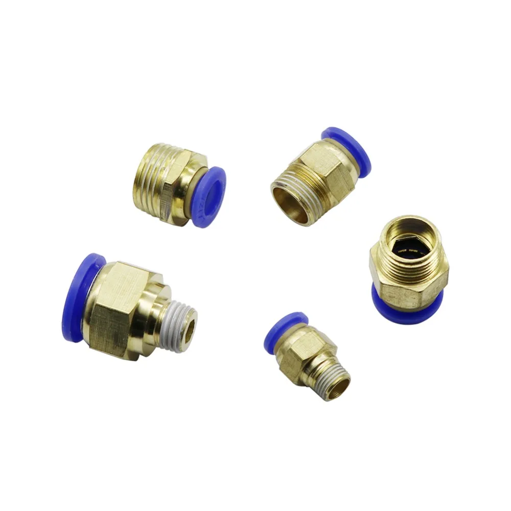 Garden Irrigation 1/8' 1/4' 3/8' 1/2' Male Thread to 6mm Straight Push In Connector Air Compressor Pneumatic Fittings